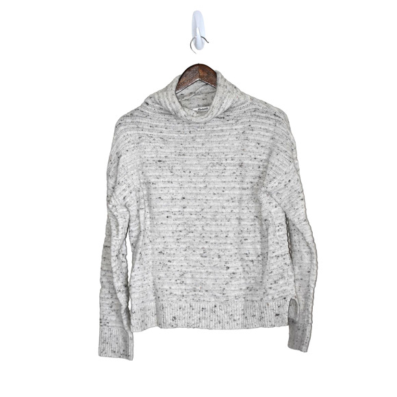 Madewell Cream Flecked Belmont Donegal Mock Neck Size S - Picture 2 of 5